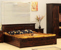 Sheesham Wood Diamond Bed with Storage – Design 1