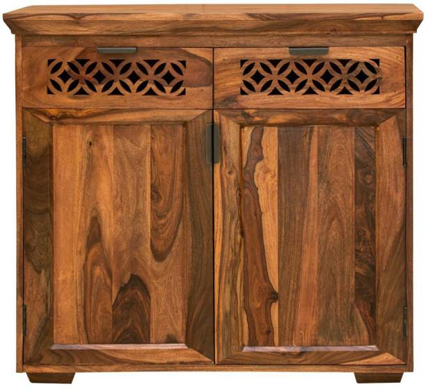 Sheesham Wood Chest of 2 Drawers & 2 Doors – Design 2