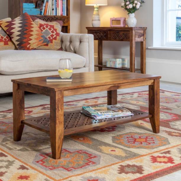 Sheesham Wood Jali Carved Coffee Table
