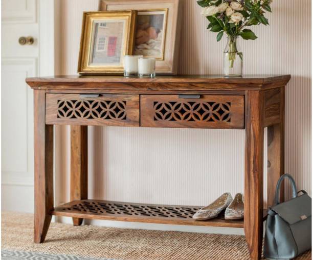 Sheesham Wood Jali Carved Console Table