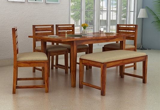 Sheesham Wood 6 Seater Dining Set – Design 1