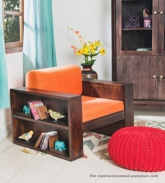 Sheesham Wood Single Seater Sofa – Design 2