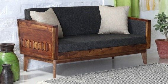 Sheesham Wood Single Seater Sofa – Design 3