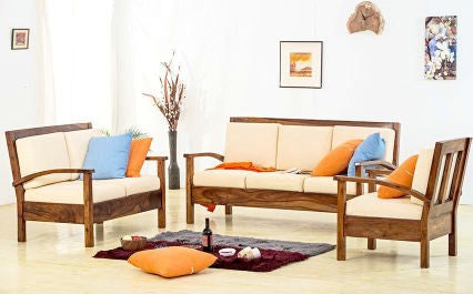 Sheesham Wood Sofa Set – Design 10